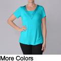 Adi Desigsns Women's Embellished Neck Tee