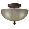 Indoor 2-light Bronze Semi-flush Light