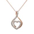 10k Rose Gold 1/4ct TDW Genuine Diamond Heart Necklace (I-J, I2-I3)
