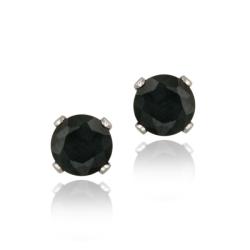 Glitzy Rocks Sterling Silver 1 1/5ct TGW 5mm Sapphire Stud Earrings