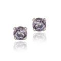 Glitzy Rocks Sterling Silver 1/2ct TGW 4mm Amethyst Stud Earrings