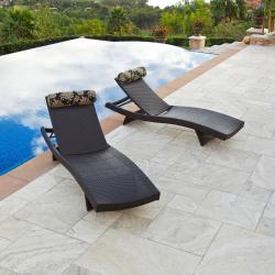 Delano Wave with Bolster Pillow Chaise Lounger Set (Pack of 2)