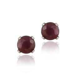 Glitzy Rocks Sterling Silver 5mm Ruby Stud Earrings