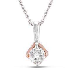 10k White and Rose Gold 1/2ct TDW Diamond Fashion Necklace (G-H, I2-I3)
