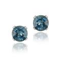 Glitzy Rocks Sterling Silver 5mm London Blue Topaz Stud Earrings