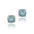 Glitzy Rocks Sterling Silver 4-mm Swiss Blue Topaz Stud Earrings