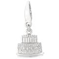 Sterling Silver 1/10ct TDW Diamond Birthday Cake Charm (H-I, I1-I2)