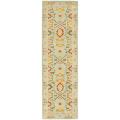 Handmade Treasures Light Blue/ Ivory Wool Runner (2'3 x 8')