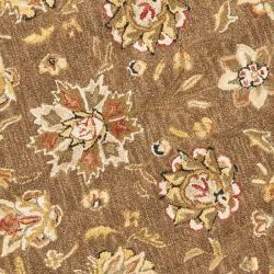 Mirco Hand-hooked Chelsea Kerman Brown Wool Rug (4' Round)