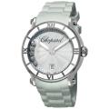 Chopard Women's 'Happy Sport Round' White Rubber Strap Diamond Watch