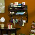 Burnet Espresso Wall Mount 2-Shelf Craft Storage Rack