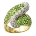 14k Yellow Gold Tsavorite and 3/5ct TDW Diamond Ring (H-I, I1)