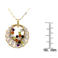 14k Yellow Gold 1/2ct TDW Diamond/ Multi-gemstone Necklace (H-I, I2)