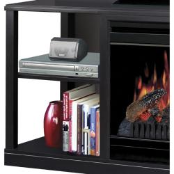 Dimplex Cornet Media Console with Electric Flame Fireplace in Black Finish
