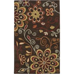 Hand-tufted Whimsy Chocolate Wool Rug (6' x 9')