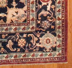 Afghani Hand-knotted Red/ Navy Oushak Wool Rug (11'6 x 15'2)