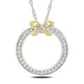 14k Gold over Sterling Silver 1/6ct TDW Diamond Necklace (G-H, I3)