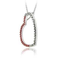 Rose Gold over Silver Champagne Diamond Heart Necklace