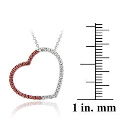 Rose Gold over Silver Champagne Diamond Heart Necklace
