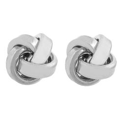 Rhodiumplated Sterling Silver Love Knot Earrings