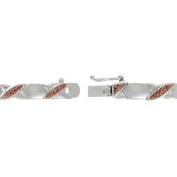 Rose Gold over Silver Champagne Diamond 'X' and 'O' Bracelet