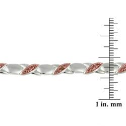 Rose Gold over Silver Champagne Diamond 'X' and 'O' Bracelet