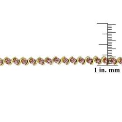 18k Two-tone Gold over Silver Champagne Diamond 'S' Tennis Bracelet
