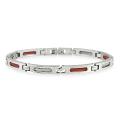 Stainless Steel Men's Red Link Bracelet