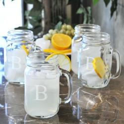 Personalized Old Fashioned Drinking Jars (Set of 4)