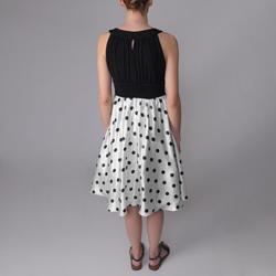 Sangria Women's Polka Dotted Charmuse Empire Waist Dress