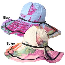 Adi Designs Women's Large Brim Floral Print Sun Hat