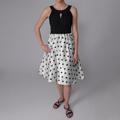 Sangria Women's Polka Dotted Charmuse Empire Waist Dress