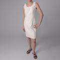 Sangria Women's Beaded Neckline Filigree Pattern Sleeveless Dress
