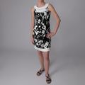 Sangria Women's Pleated Accent Floral Print Sleeveless Dress