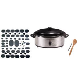Massage Hot Stone 60-piece Kit with Warmer
