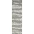 Handmade Soho Stripes Grey New Zealand Wool Runner (2'6 x 8')