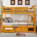 Simone Honey Pine Twin Toy Box Bunk Bed