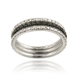 Sterling Silver Black 2/5ct TDW Diamond Stackable Ring Set