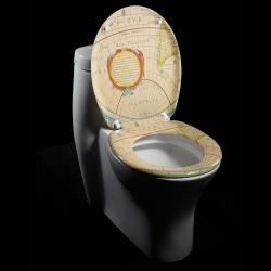 World Map Designer Melamine Toilet Seat Cover