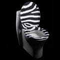 Zebra Skin Print Designer Melamine Toilet Seat Cover