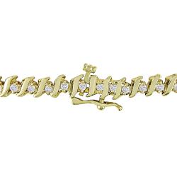 14k Yellow Gold 1 2/5ct TDW Diamond Tennis Bracelet (G-H, I1)