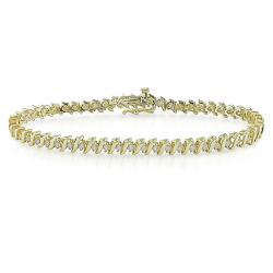 14k Yellow Gold 1 2/5ct TDW Diamond Tennis Bracelet (G-H, I1)