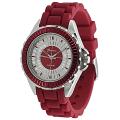 Geneva Platinum Women's Red Silicone Watch