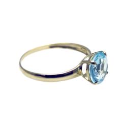 10k Yellow Gold Blue Topaz Solitaire Ring