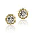 Lux CZ 18k Gold over Sterling Silver 5-mm Cubic Zirconia Stud Earrings