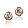 Lux CZ Rose Gold over Silver 5-mm Cubic Zirconia Stud Earrings