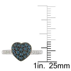 10k White Gold 1/3ct TDW Blue and White Diamond Ring (G-H, I2-I3)