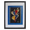 Framed Cotton Threadwork 'Love and Image' Original Art (Ghana)