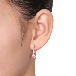 14k White Gold 1/2ct TDW Pink and White Diamond Dangle Earrings (G-H, I1-I2)