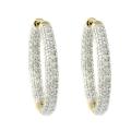 14K Yellow Gold 1ct TDW Diamond Hoop Earrings (H-I, I2)